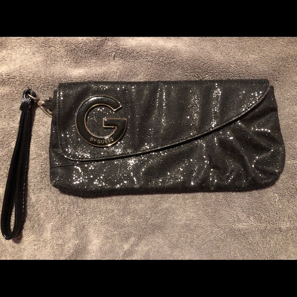 GUESS Black Sparkle Wristlet